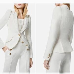 SMYTHE Off-White/Cream Quilted Patterned Blazer - Size 2